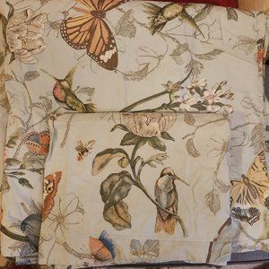 Pottery Barn Queen Birds & Butterflies Duvet Cover & Shams